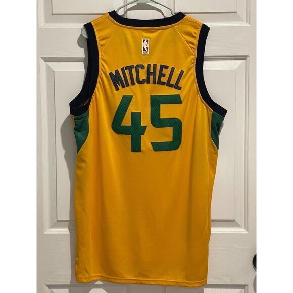 Nike Donovan Mitchell NBA Utah Jazz Green Alternate Swingman Gold Jersey - Picture 3 of 10